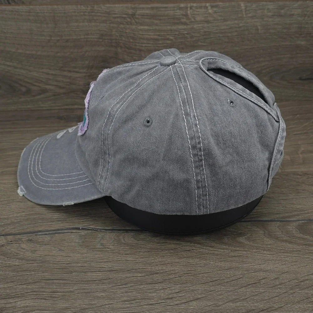 Jesus Loves This Hot Mess Hat Womens Strapback Gray Religious Lifestyle Ponytail